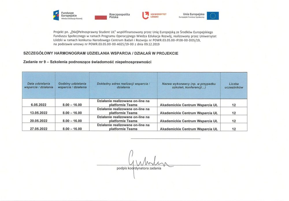 szkolenia podnoszące świadomość niepełnosprawności